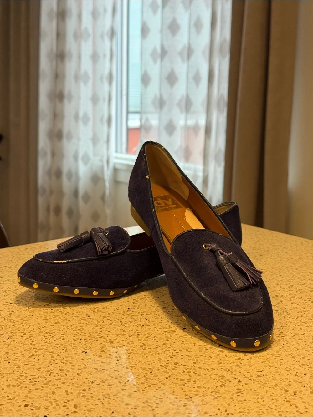 Women’s Dolce Vita Navy Blue Suede Tassel Loafers